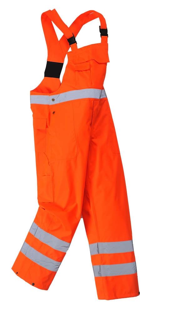 Hi-Vis Bib & Brace Waterproof Unlined breathable trousers dungarees GO/RT S388 