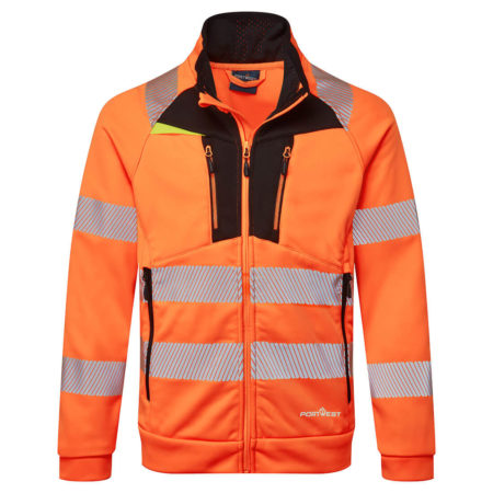 Portwest DX4 Hi-Vis Funnel Neck Zipped Sweatshirt (DX477)