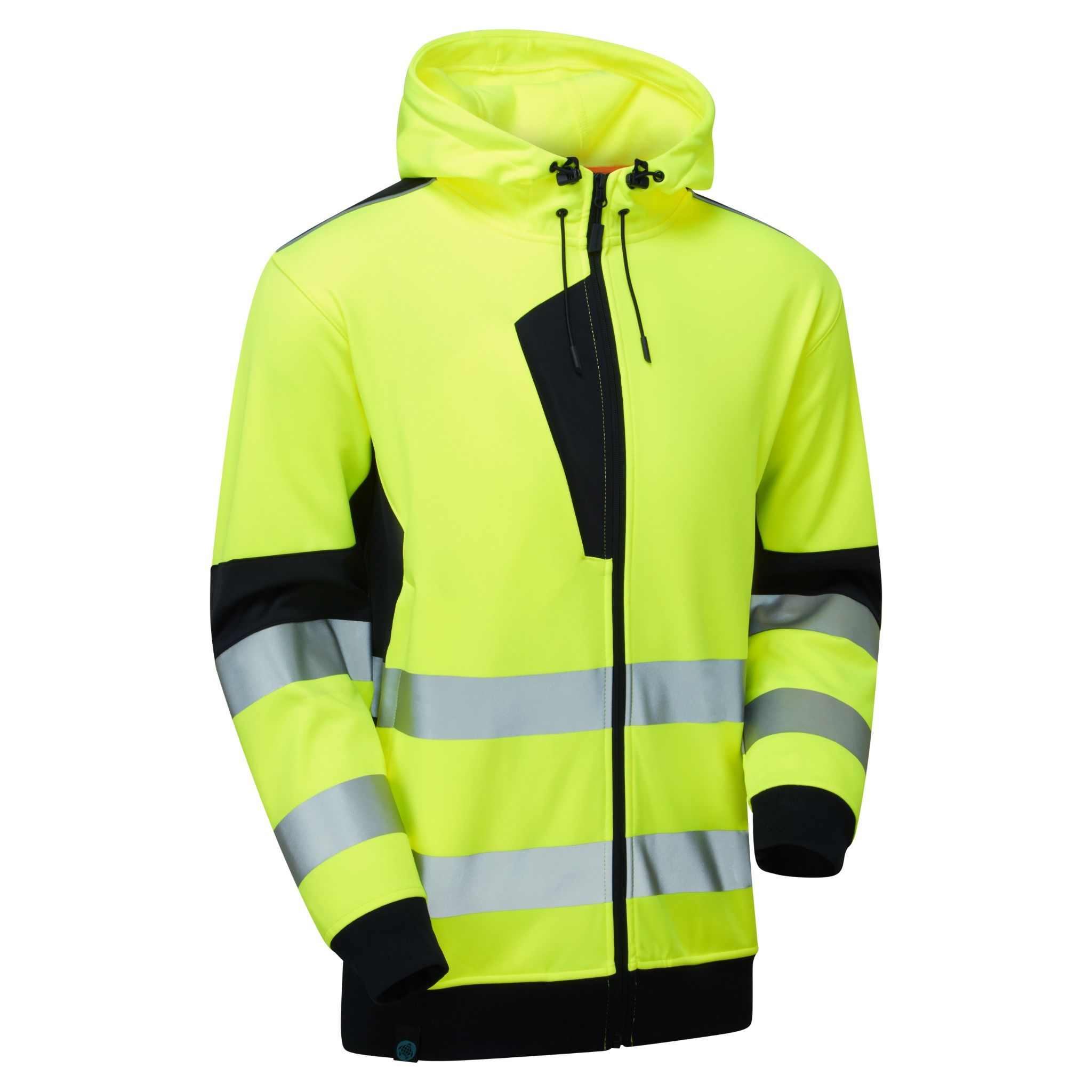Hi-Vis Yellow Eco Zip Thru Hoodie - Image 2