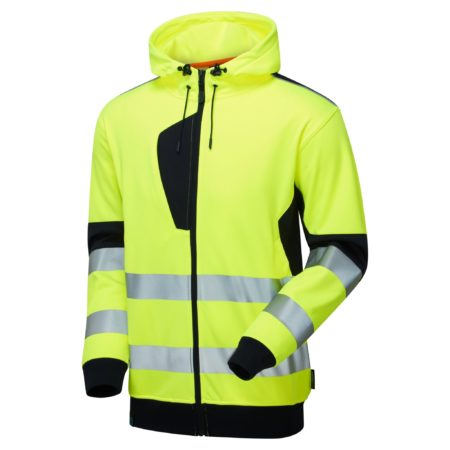 Hi-Vis Yellow Eco Zip Thru Hoodie